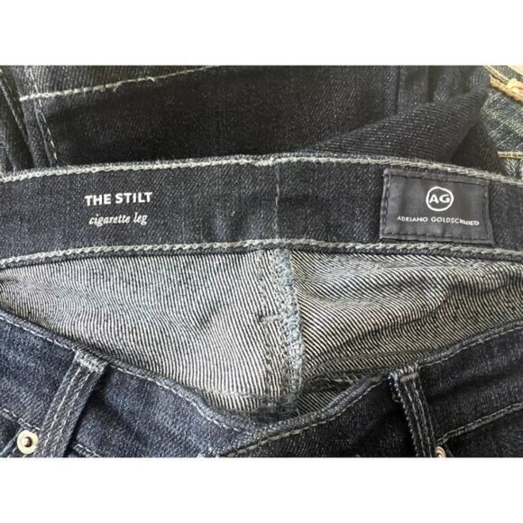 AG Adriano Goldschmied Jeans Stilt Cigarette Leg Jeans Size 27 R Dark Wash - Picture 5 of 6